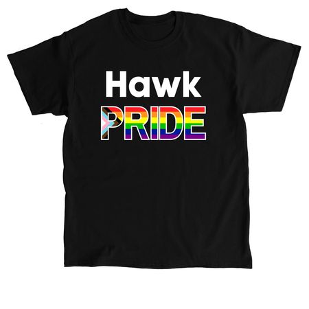 Hawk Pride (White Text), a Black Classic Unisex Tee