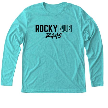 Rocky Run Rams, a Tahiti Blue Triblend Long Sleeve Tee