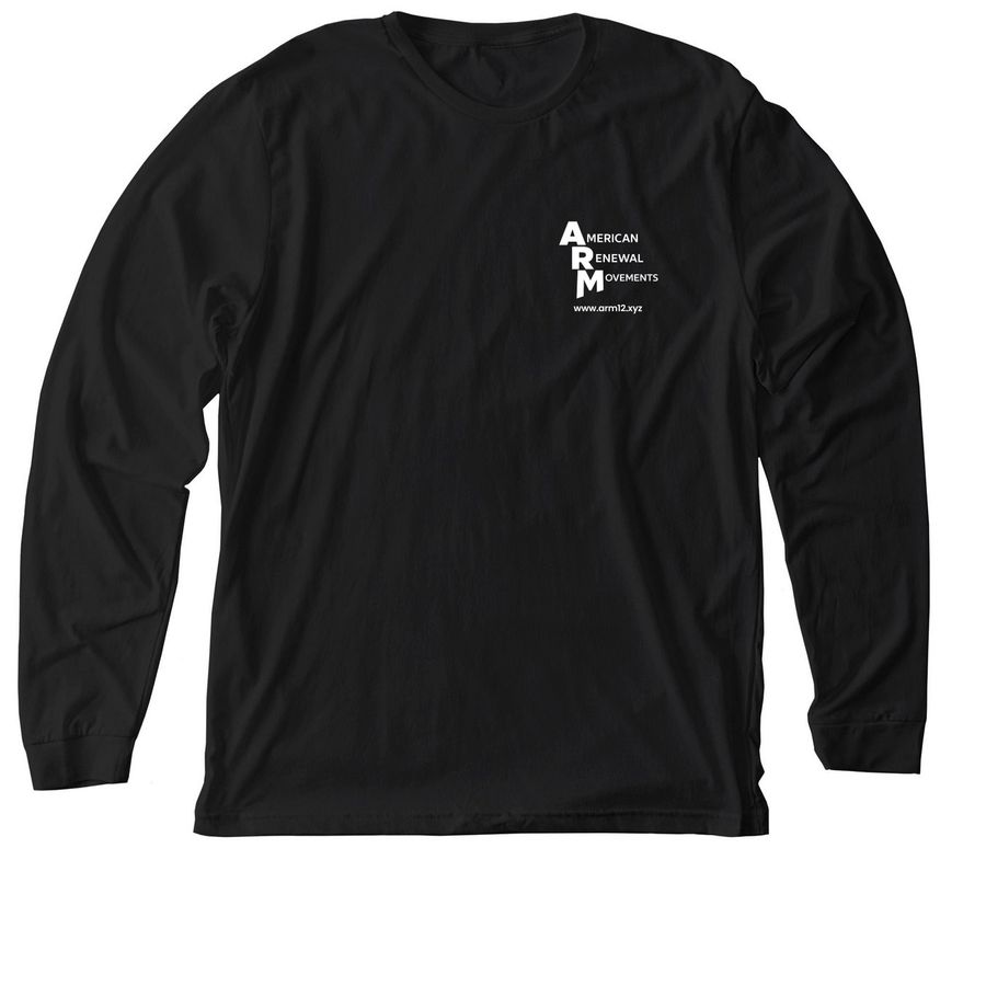 ARM Long sleeve - Front and Back logo, a Solid Black Blend Premium Long Sleeve Tee