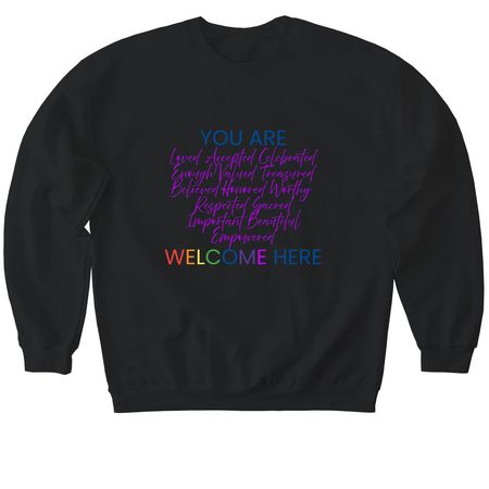 2026 Pride "You Are", a Black Softstyle Crewneck Sweatshirt