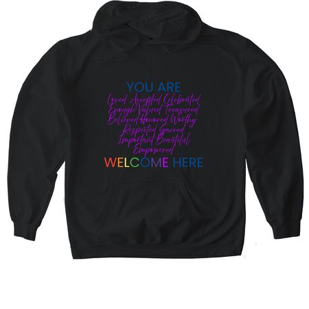 2026 Pride "You Are", a Black Gildan Softstyle Pullover Hoodie