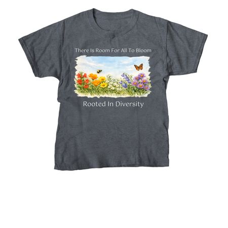 Native Plants for Native Pollinators (dark), a Dark Heather Youth Unisex Tee