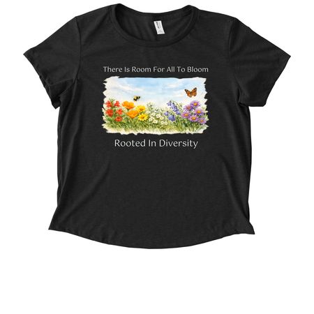 Native Plants for Native Pollinators (dark), a Space Black Allmade Eco Triblend Women?s Scoop Neck Tee