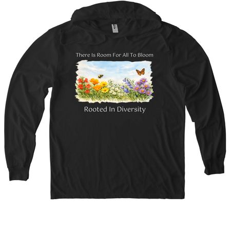 Native Plants for Native Pollinators (dark), a Space Black Allmade Eco Triblend Hoodie Tee
