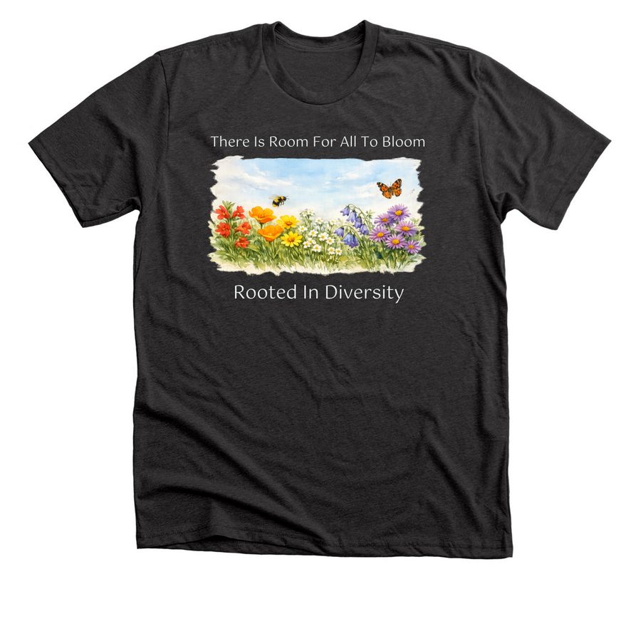 Native Plants for Native Pollinators (dark), a Dark Grey Heather Premium Unisex Tee