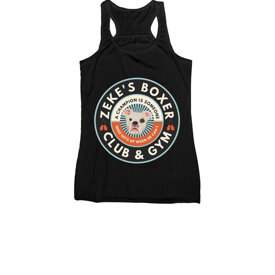 ZEKE'S BOXER CLUB & GYM, a Black Women's Racerback