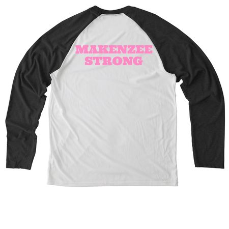 Save 2nd Base | Makenzee Strong, a Space Black/ Bright White Allmade Eco Triblend Colorblock Raglan Long Sleeve Tee (back-view)