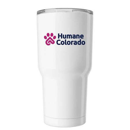 Mutts. All love!, a White Insulated Tumbler (back-view)