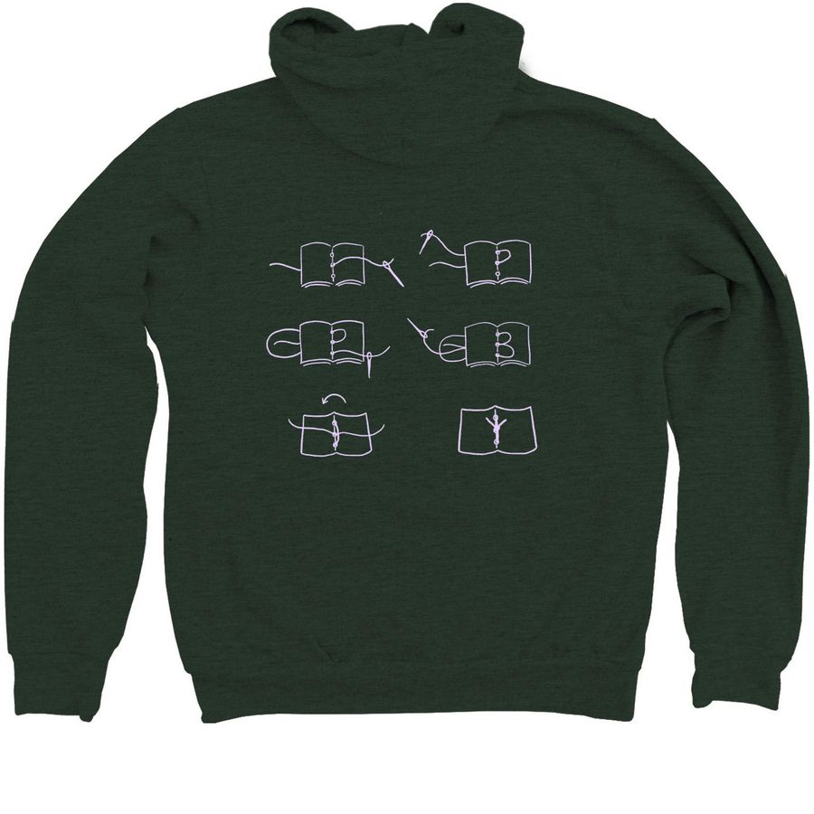 Support Booklyn Inc.&nbsp;, a Heather Forest Zip Up Hoodie (back-view)