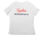 We Can Lead Change shirts, a White Women's Relaxed V-Neck Tee (back-view)