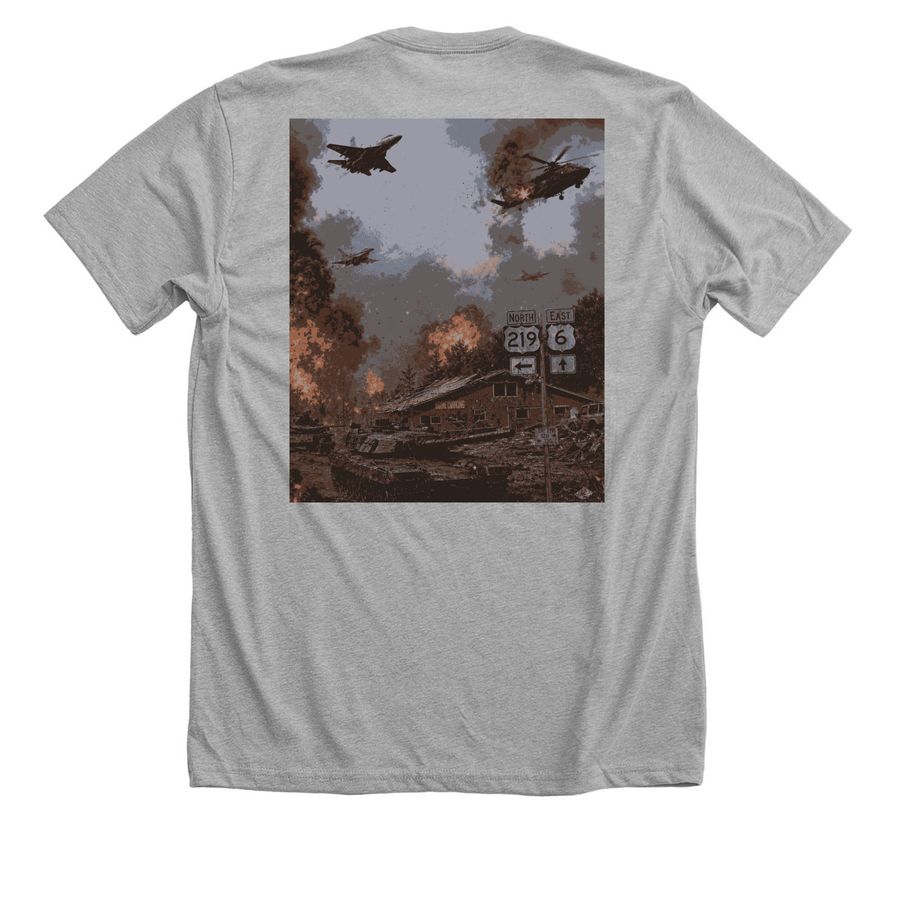 BARRELHOUSE, a Athletic Heather Premium Unisex Tee (back-view)
