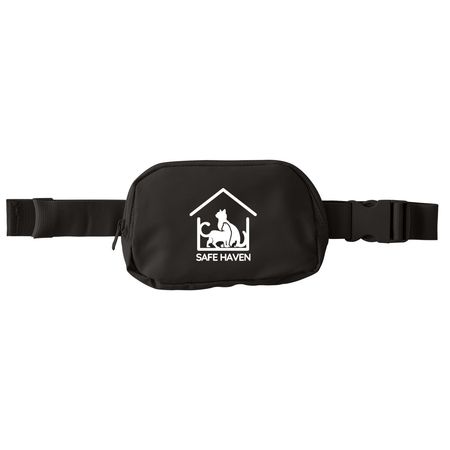 Logo Back, a Deep Black Matte Hip Pack