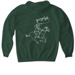 Younglife Rodeo, a Forest Green Softstyle Pullover Hoodie (back-view)