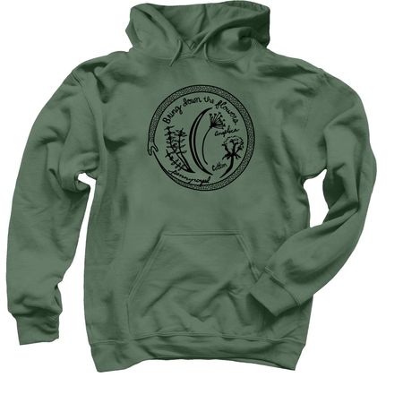 Bring Down the Flowers, a Military Green Pullover Hoodie