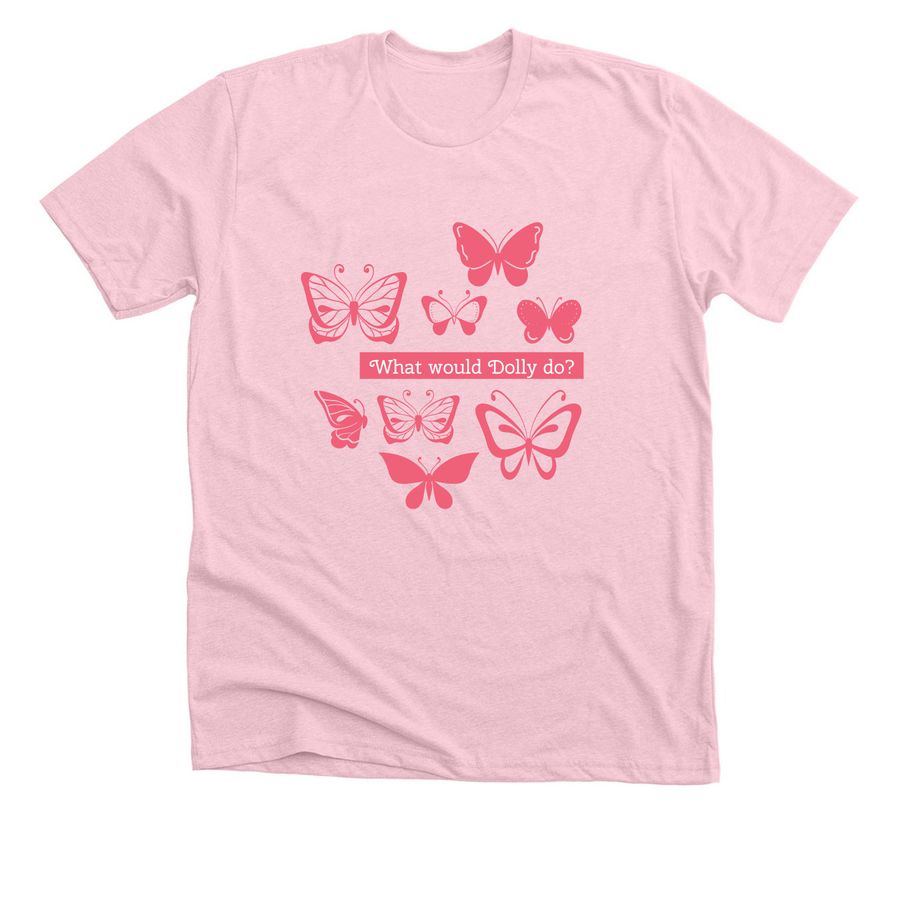 What would Dolly do?, a Heather Pink Premium Unisex Tee