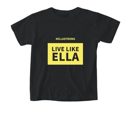 Live Like Ella, a Black Comfort Colors Youth Tee