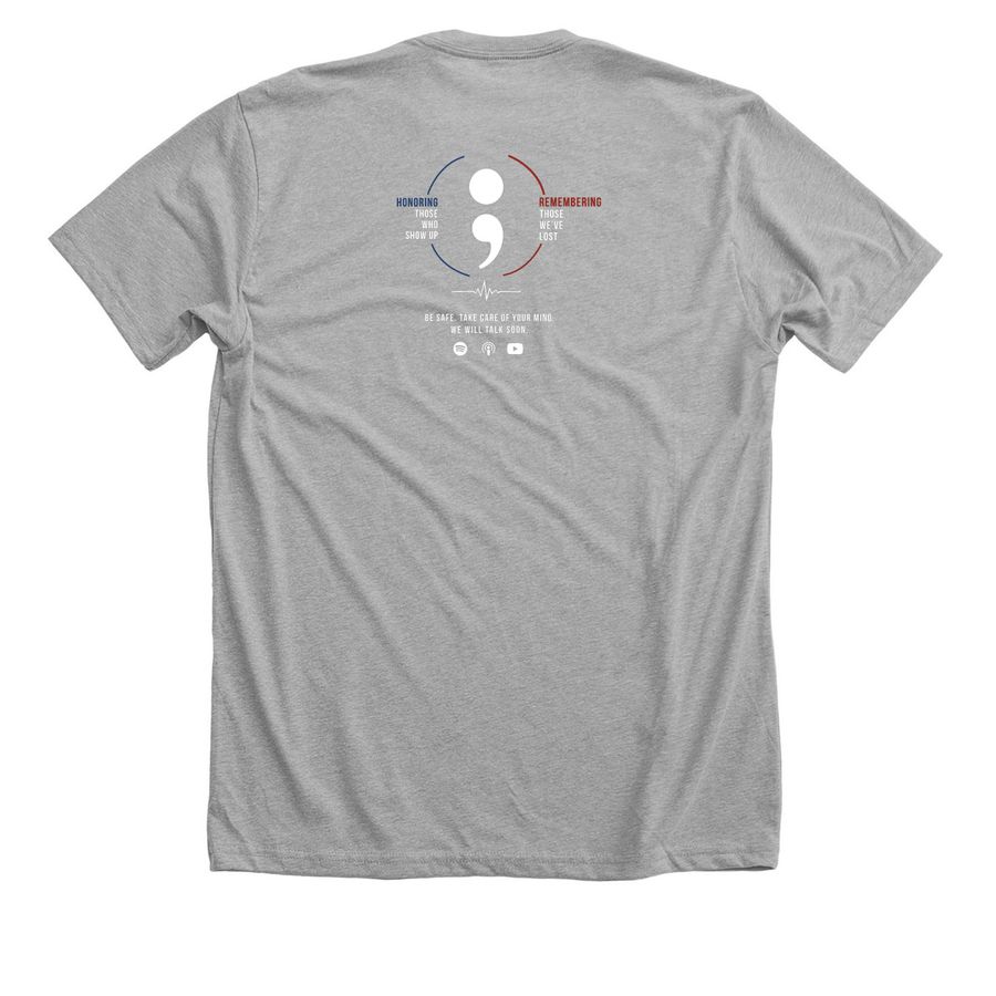 "A Silent War Within" Supporter Tee, a Athletic Heather Premium Unisex Tee (back-view)