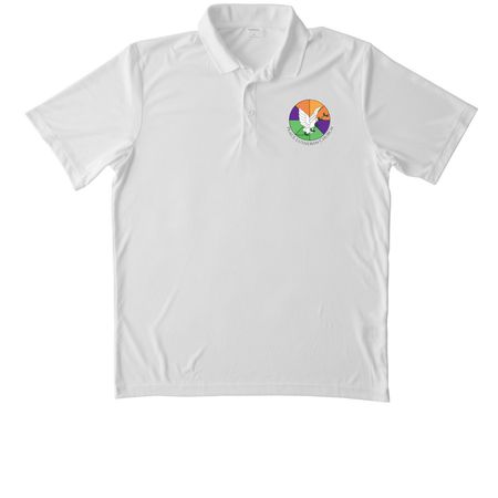 Peace Activewear, a White Unisex Performance Polo