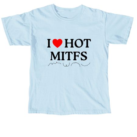I heart hot mitfs, a Chambray Comfort Colors Unisex Tee