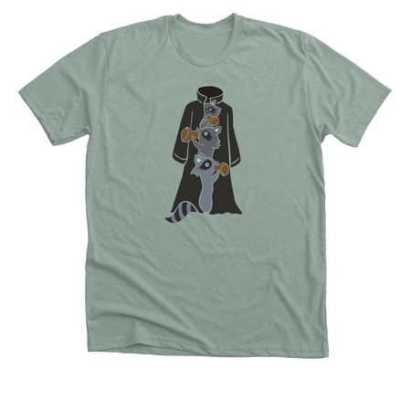 Anxious Raccoons, a Heather Sage Premium Unisex Tee