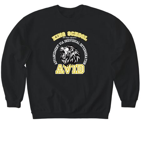 King AVID Spirit Wear, a Black Softstyle Crewneck Sweatshirt