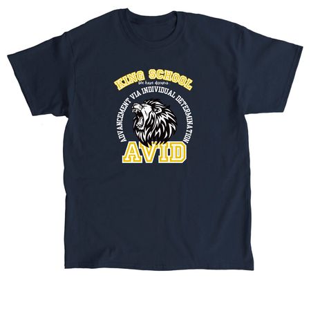 King AVID Spirit Wear, a Navy Classic Unisex Tee