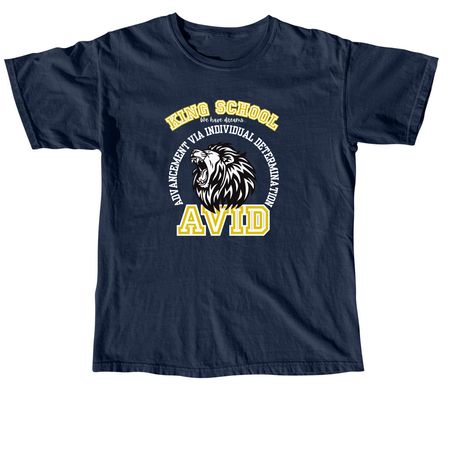 King AVID Spirit Wear, a True Navy Comfort Colors Unisex Tee