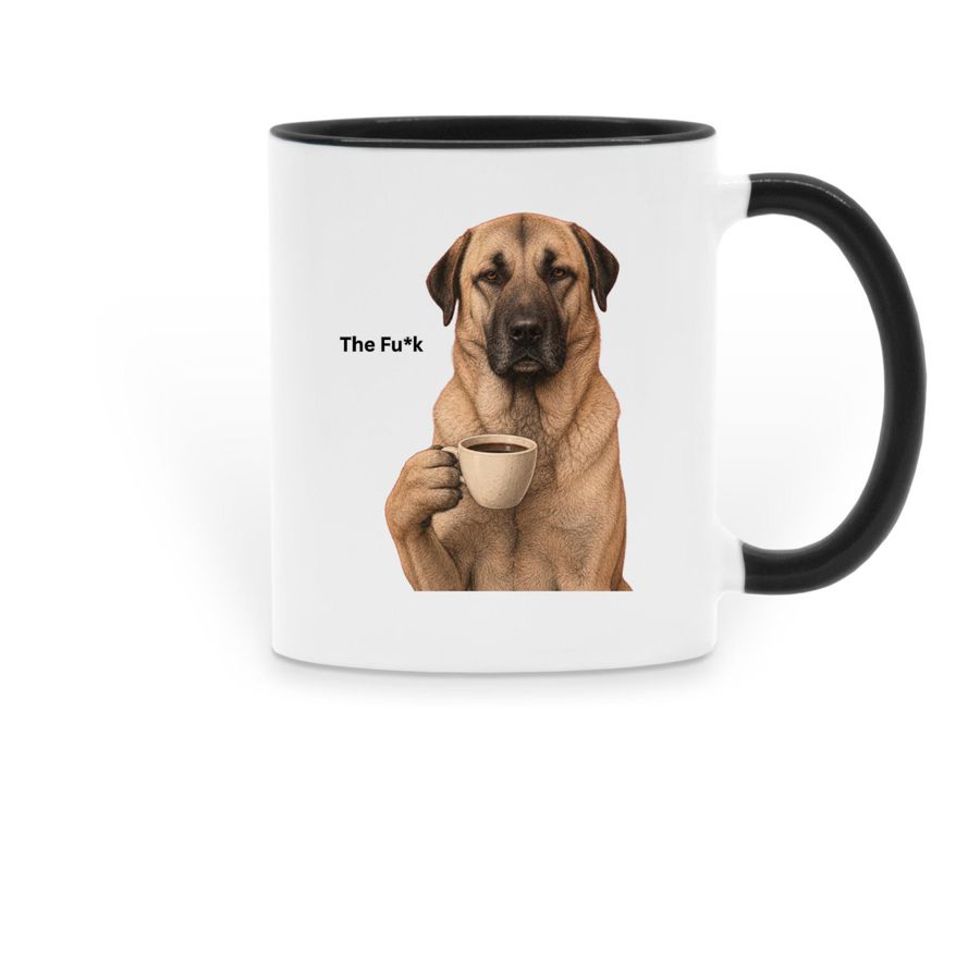 The Fu*k Coffee Mug, a Black Two-Tone Ceramic Mug