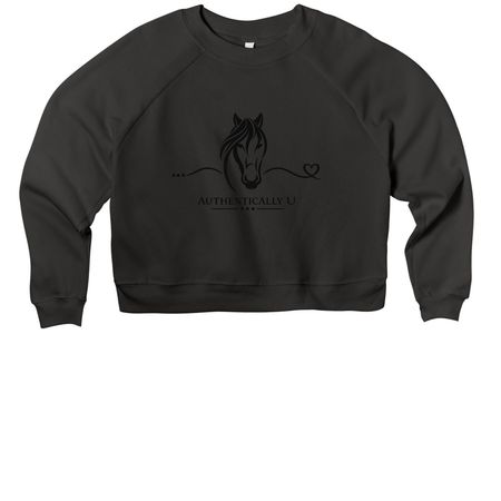 Authentically U, a Dark Grey Women's Premium Cropped Raglan Sweatshirt