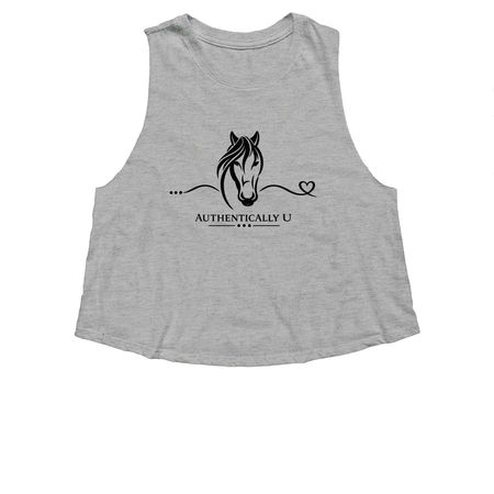 Authentically U, a Athletic Heather Women's Cropped Racerback Tank