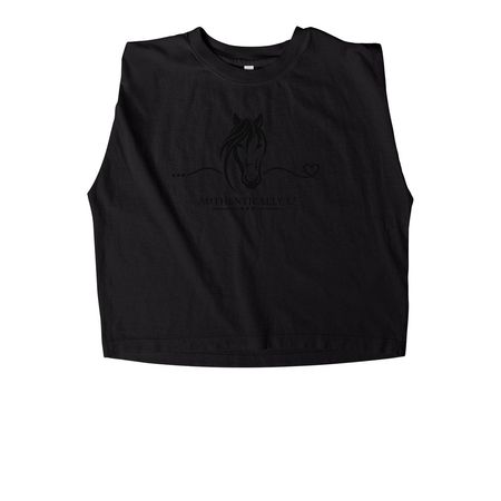 Authentically U, a True Black Women's Heavyweight Garment Dye Muscle Tee
