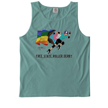 Pride Flag-2, a Seafoam Comfort Colors Tank Top