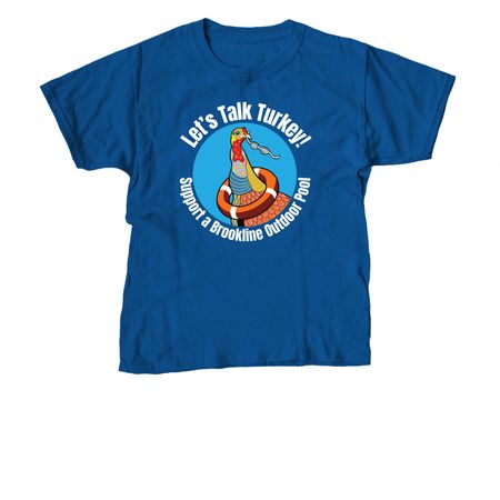 Let's Talk Turkey! Blue and Red, a Royal Blue Youth Unisex Tee