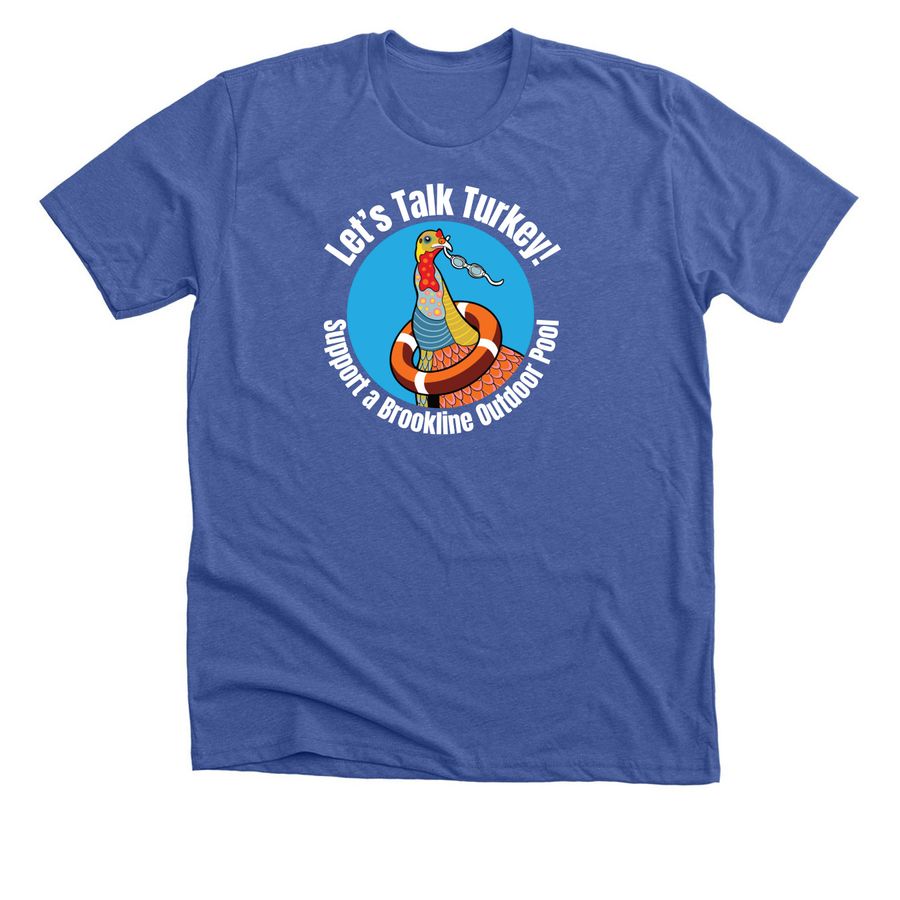 Let's Talk Turkey! Blue and Red, a Solid True Royal Premium Unisex Tee