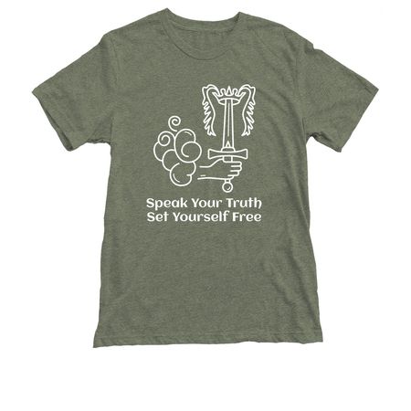 ACE OF SWORDS, a Military Green Triblend Tee