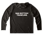 SalmonState & Ban Bottom Trawl, a Black UV Performance Long Sleeve Hoodie (back-view)