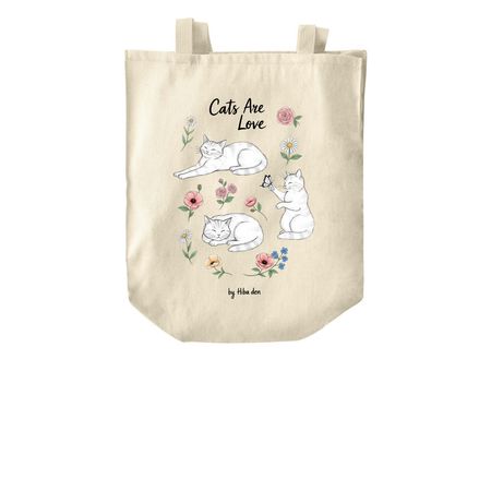 Cats Are Love&nbsp;, a Natural Over-the-Shoulder Shopping Tote Bag