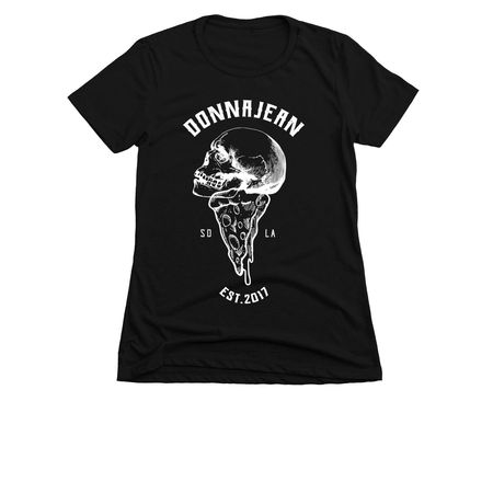 PIZZA SKULL&nbsp;, a Black Women's Slim Fit Tee