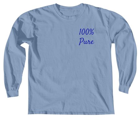 100% Pure Tee ll, a Washed Denim Comfort Colors Long Sleeve Tee