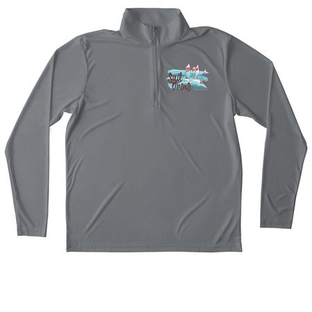 Sail Orcas Active Wear Sport Shirts, a Grey Concrete Unisex Performance Quarter Zip Pullover