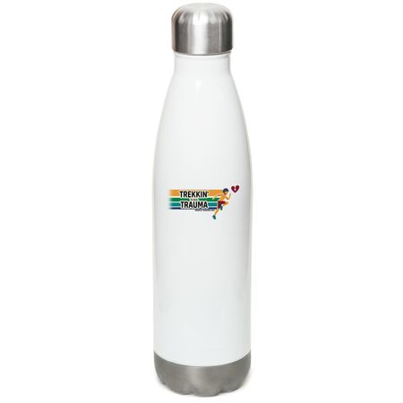 Trekkin' to Heal Trauma, a White Stainless Steel Water Bottle