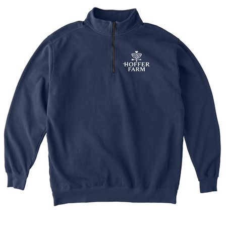 Hoffer Farm, a True Navy Comfort Colors Quarter Zip Pullover