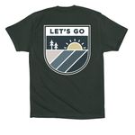 Let's Go Shirt, a Hunter Green Premium Cotton Tee (back-view)