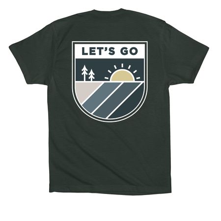 Let's Go Shirt, a Hunter Green Premium Cotton Tee (back-view)