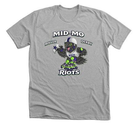 MID-MO ROLLER DERBY RIOTS., a Athletic Heather Premium Unisex Tee