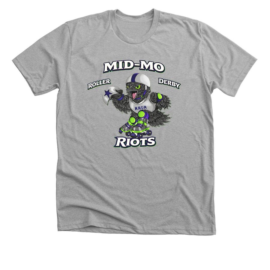 MID-MO ROLLER DERBY RIOTS., a Athletic Heather Premium Unisex Tee