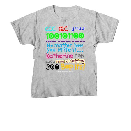 Katherine's 300 Bop Its Record Shirt, a Sport Grey Youth Unisex Tee