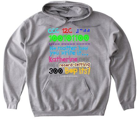 Katherine's 300 Bop Its Record Shirt, a Sport Grey Gildan Softstyle Pullover Hoodie