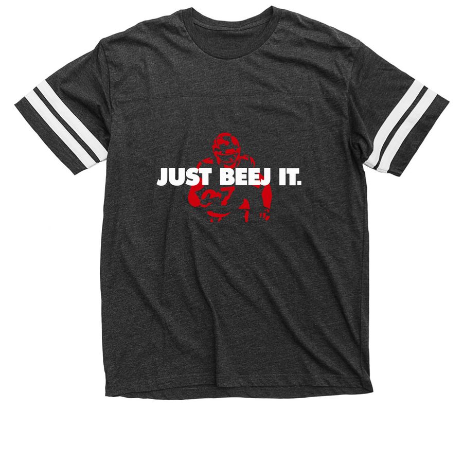 Just Beej It Bijan Robinson Atlanta Falcons F, a Vintage Smoke / White Football Jersey Tee