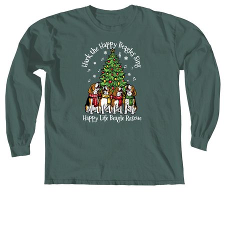 Hark the Happy Beagles Sing, a Blue Spruce Comfort Colors Long Sleeve Tee